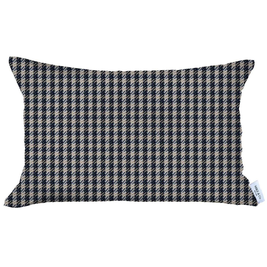 Gray Houndstooth Lumbar Throw Pillow