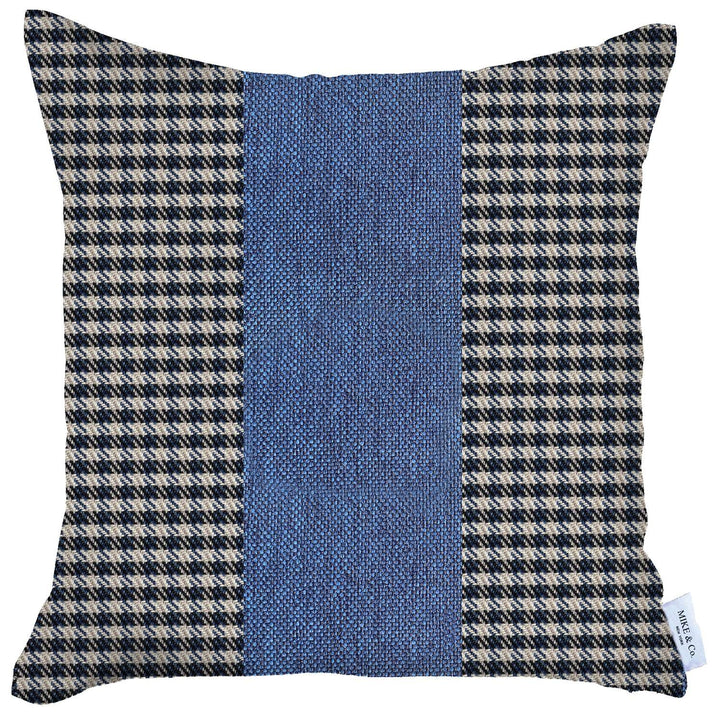 Blue Houndstooth Decorative Throw Pillow