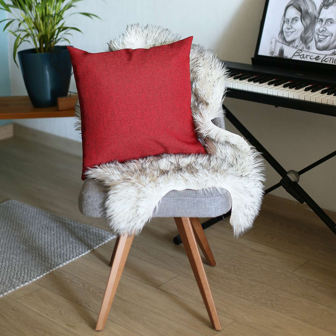 Red Modern Textured Throw Pillow