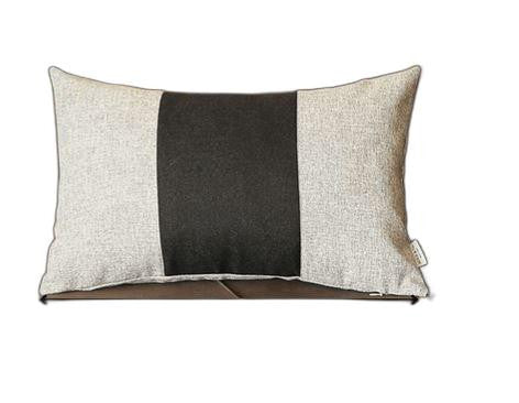 Gray and Black Midsection Lumbar Throw Pillow