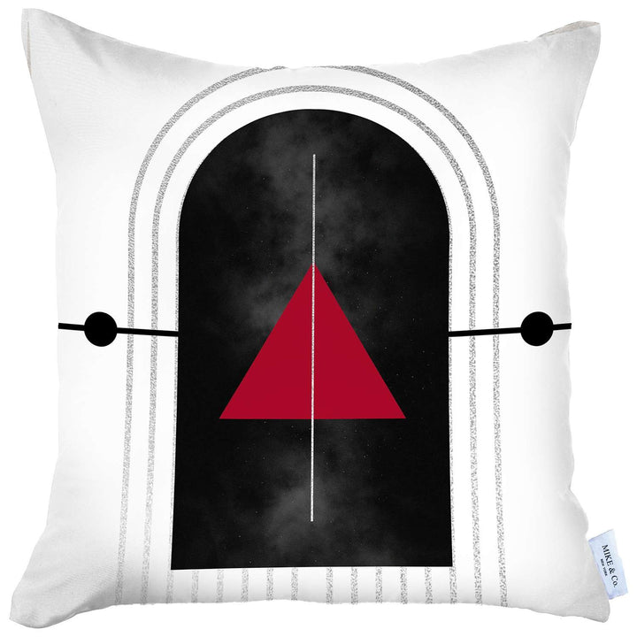 Red and Cream Arrowhead Printed Throw Pillow