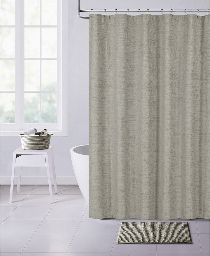 Silver Soft Textured Shower Curtain