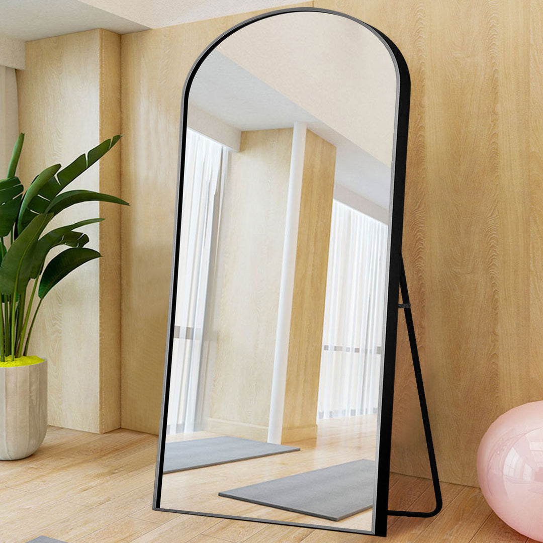 Black Arched Standing Mirror