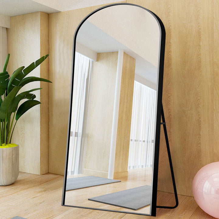 Black Arched Standing Mirror