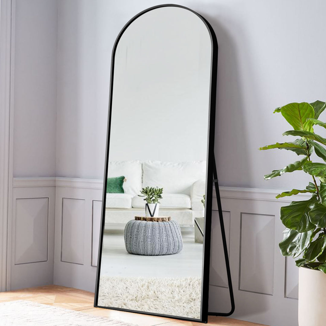 Petite Black Arched Full-length Standing Mirror