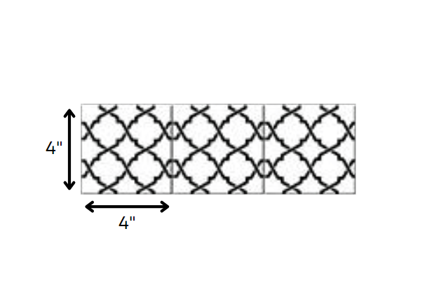 4" X 4" Black and White Quatrefoil Peel and Stick Tiles