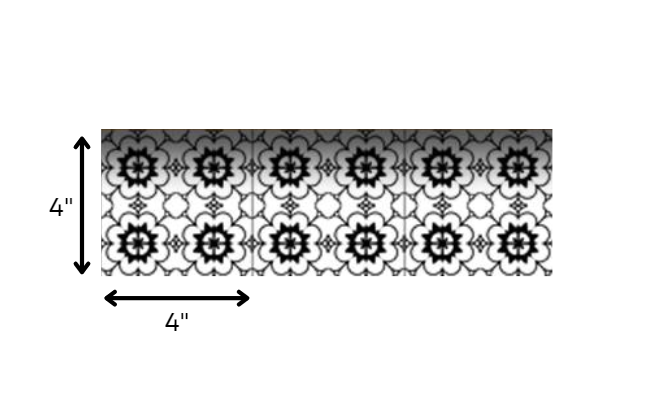 4" X 4" Black and White Gerber Peel and Stick Removable Tiles