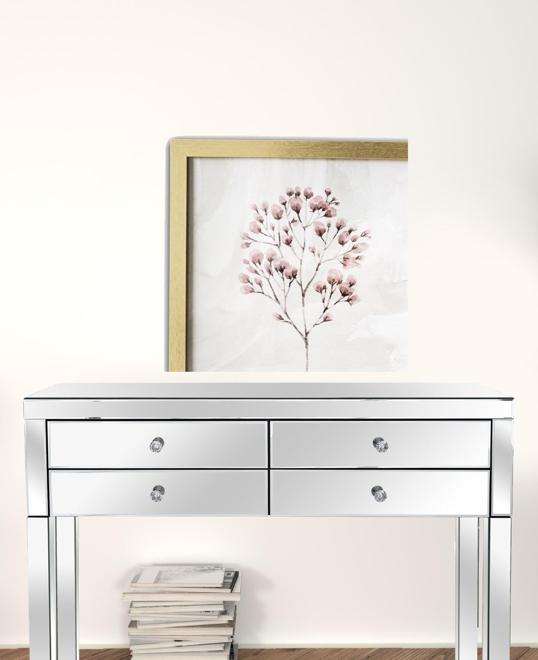 Two Piece Blush Pink Branch Framed Wall Art