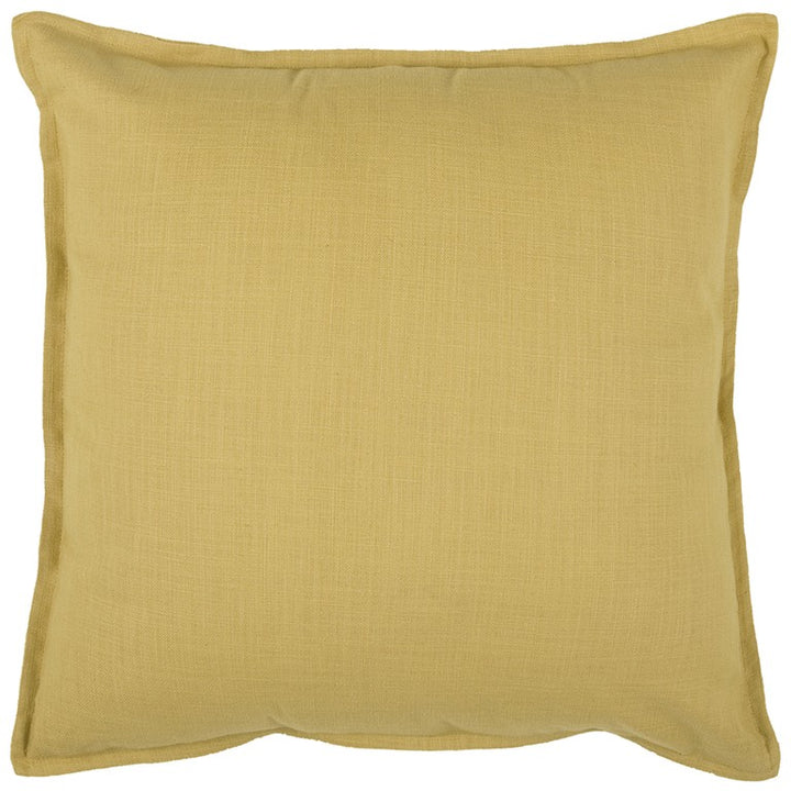 Tan Solid Color Flange Edge Throw Pillow