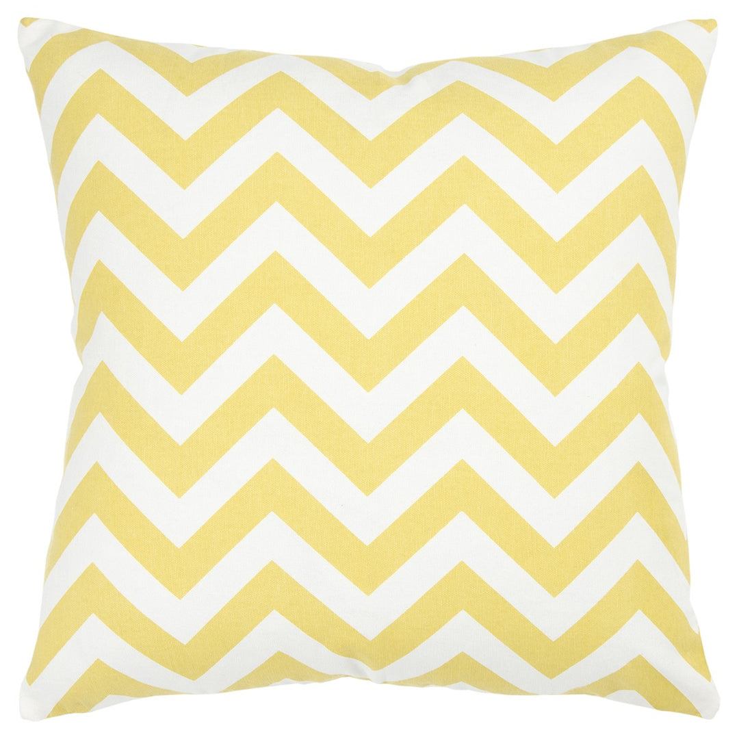 Yellow Ivory Chevron Down Filled Throw Pillow