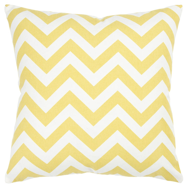 Yellow Ivory Chevron Down Filled Throw Pillow