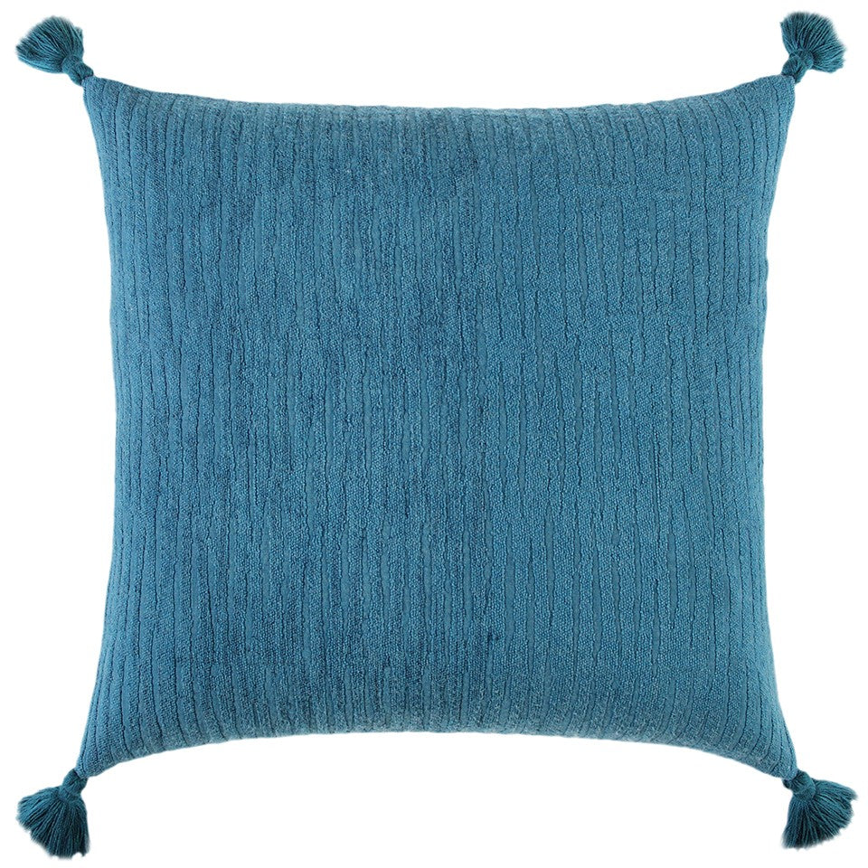 Teal Solid Tonal Abstract Stripe Throw Pillow