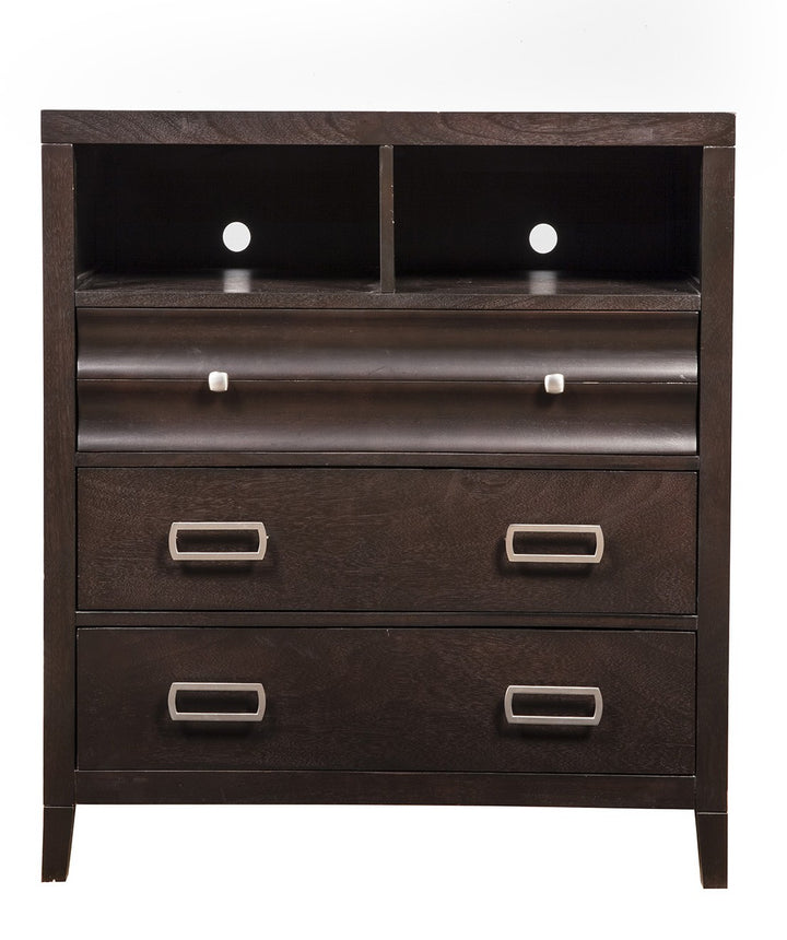 Contemporary Style Mahogany TV Console Cabinet