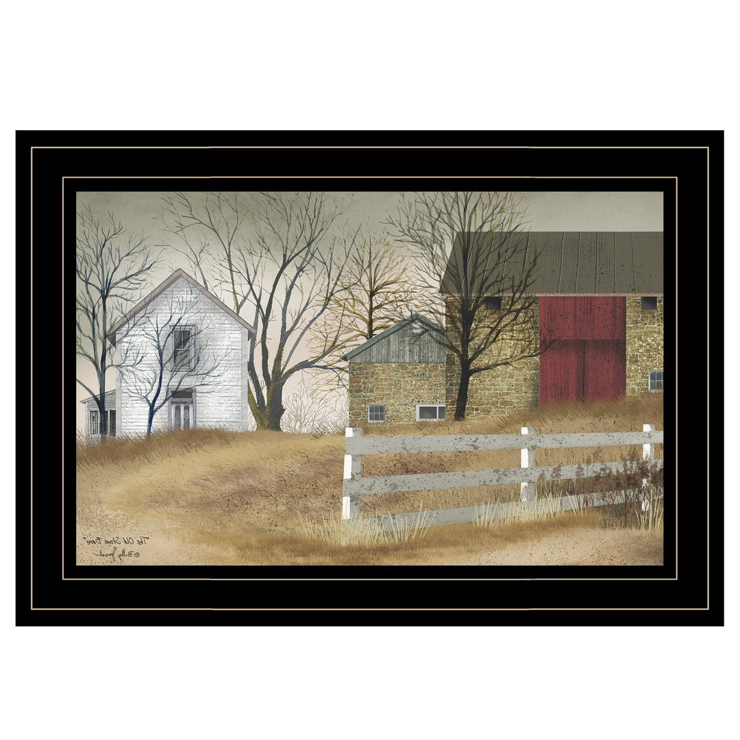 The Old Stone Barn 2 Black Framed Print Wall Art