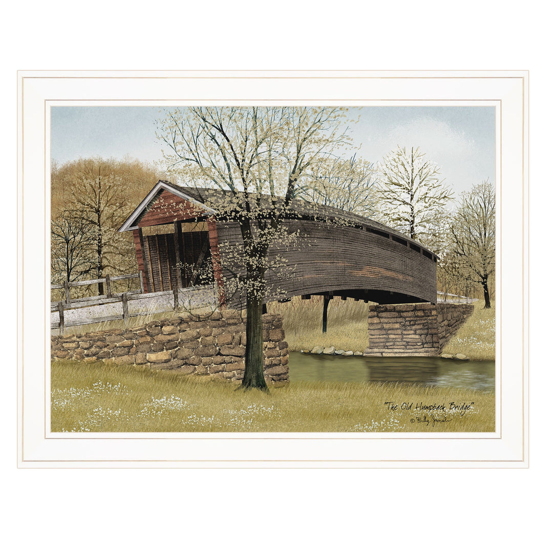 The Old Humpback Bridge 3 White Framed Print Wall Art