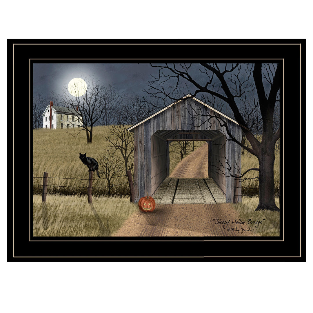 Sleepy Hollow Bridge 2 Black Framed Print Wall Art