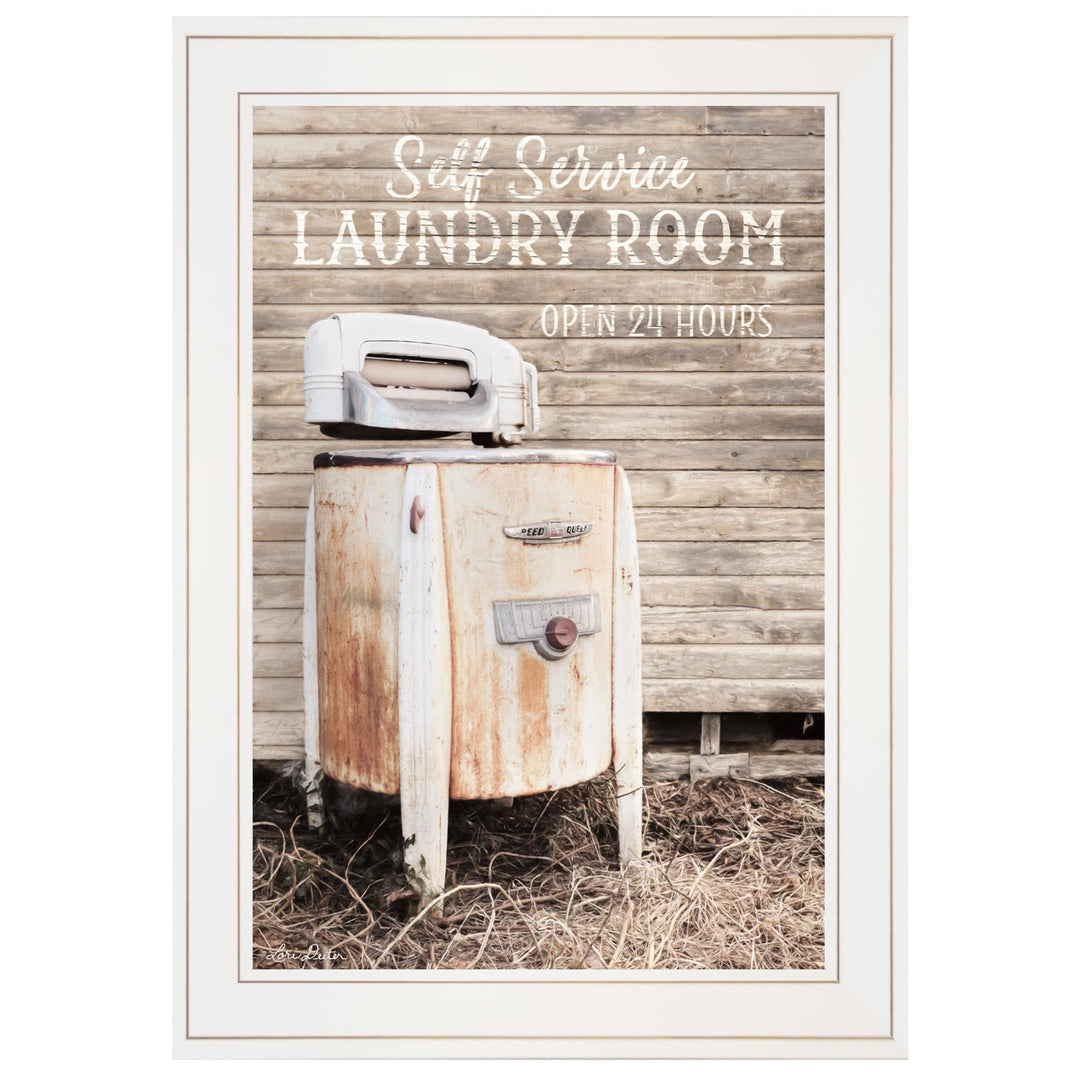 Laundry Room 1 White Framed Print Wall Art