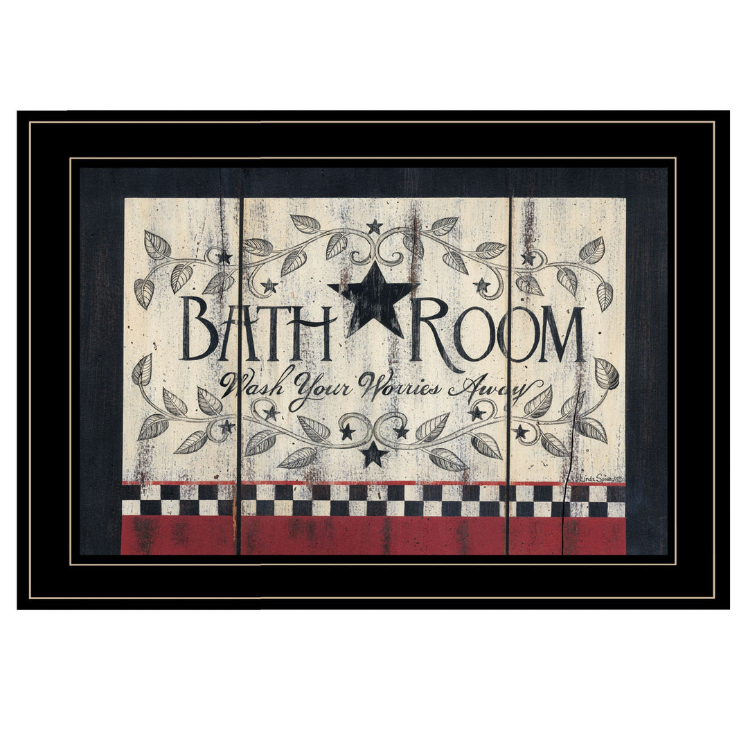 Bath Room Black Framed Print Wall Art