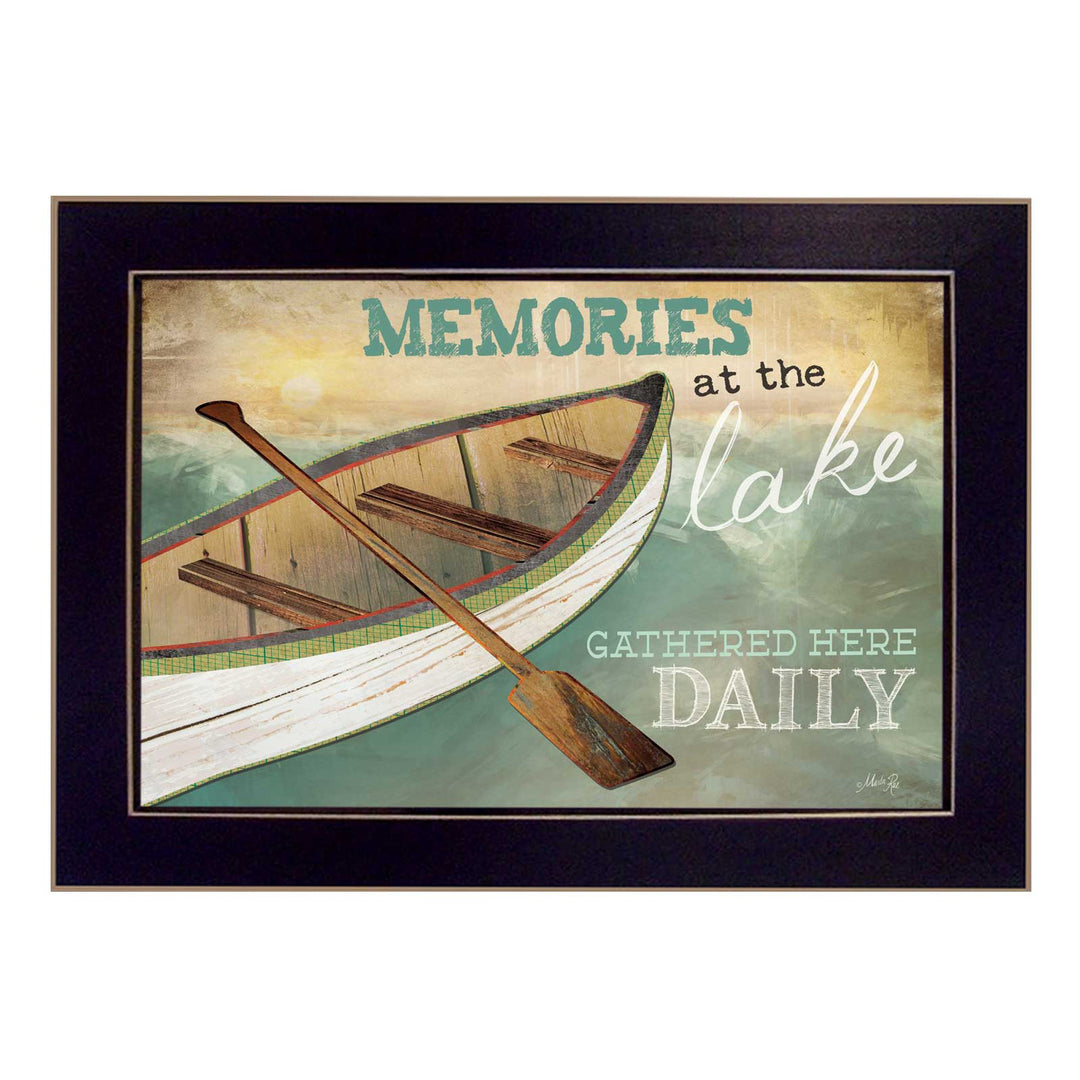 Memories At The Lake Black Framed Print Wall Art