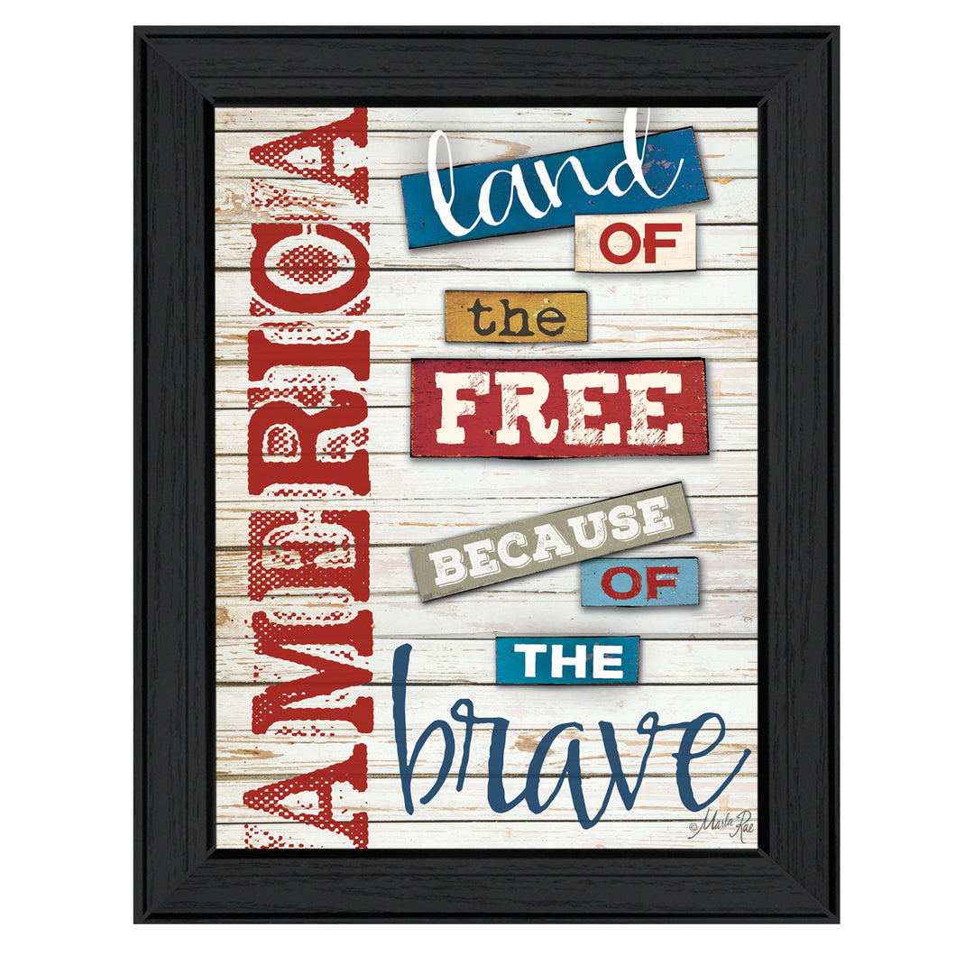 America Land Of The Free Black Framed Print Wall Art