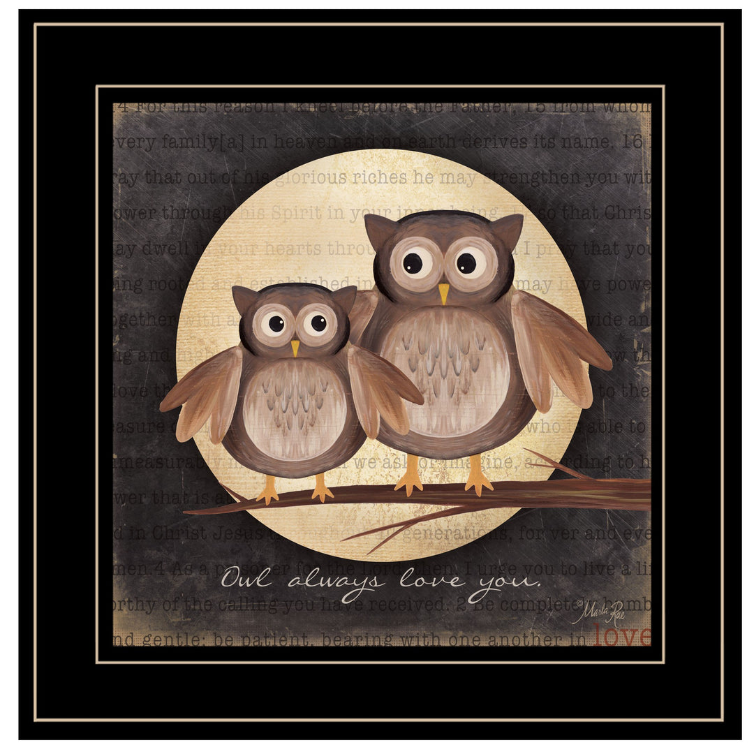 Owl Always Love &amp; Need You 2 Black Framed Print Wall Art