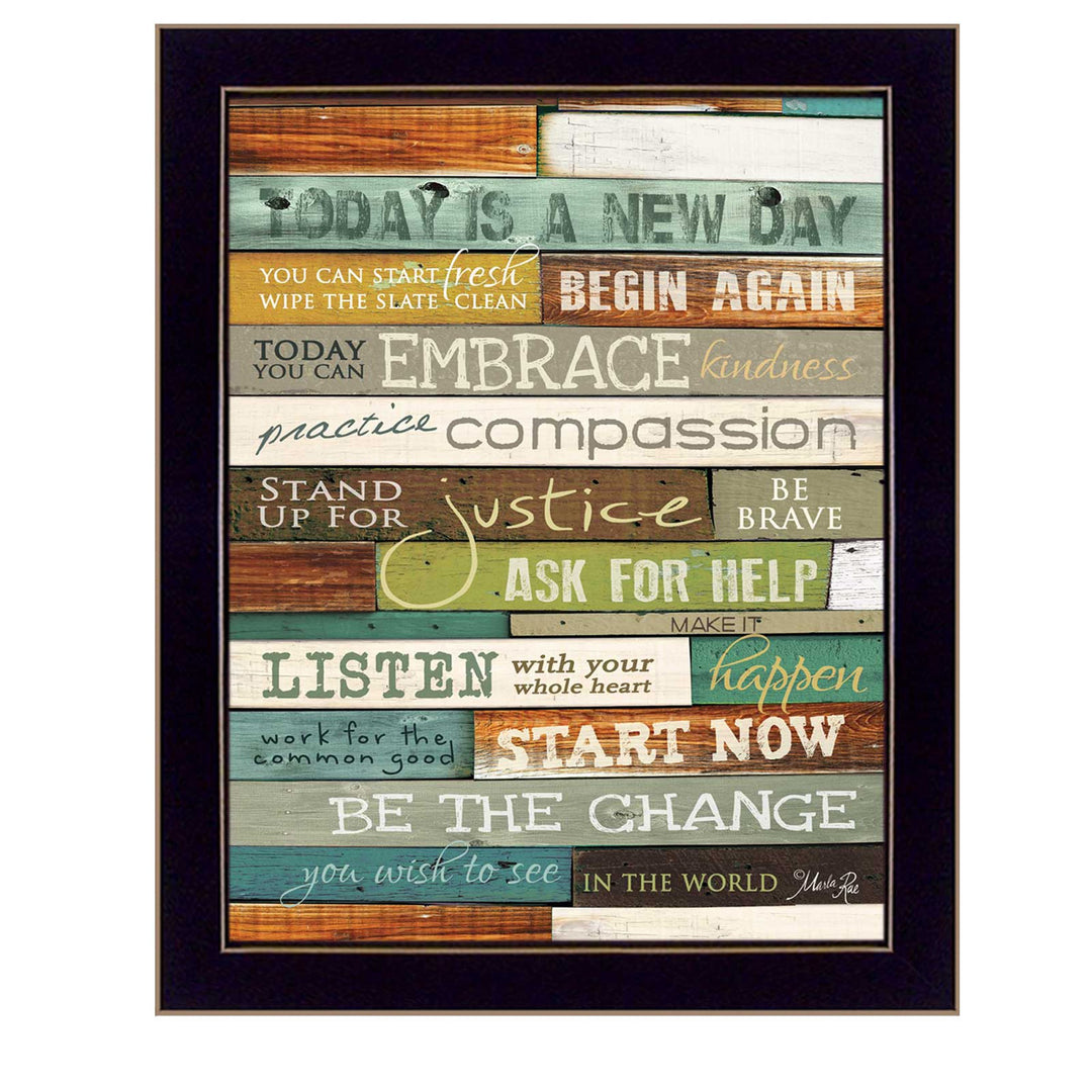 Today Is A New Day 2 Black Framed Print Wall Art