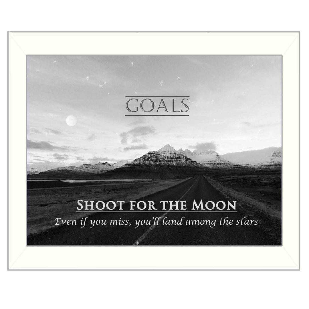 Goals 6 White Framed Print Wall Art