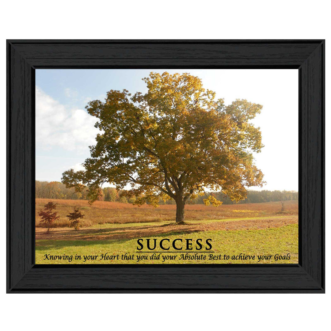 Success 3 Black Framed Print Wall Art