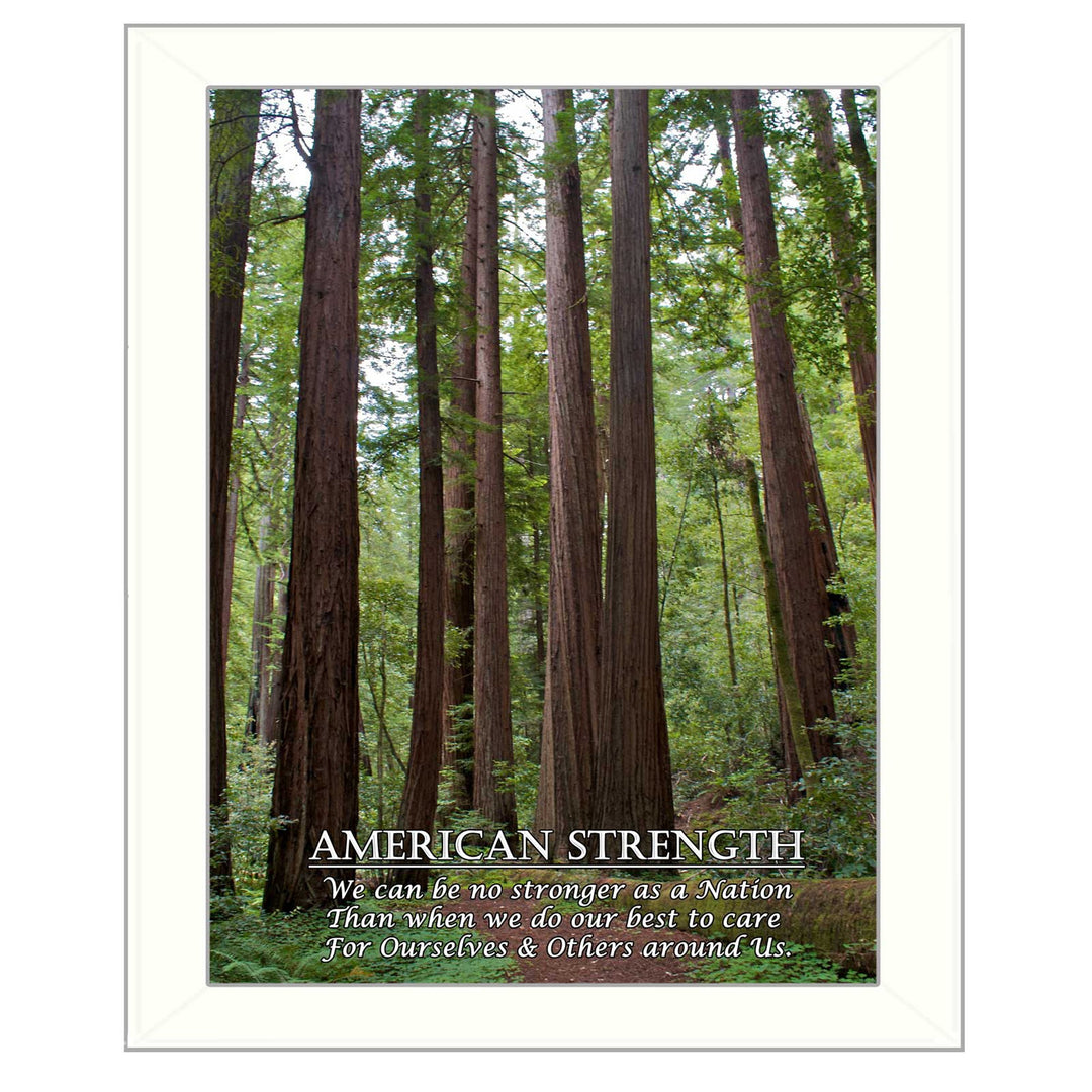 American Strength 4 White Framed Print Wall Art