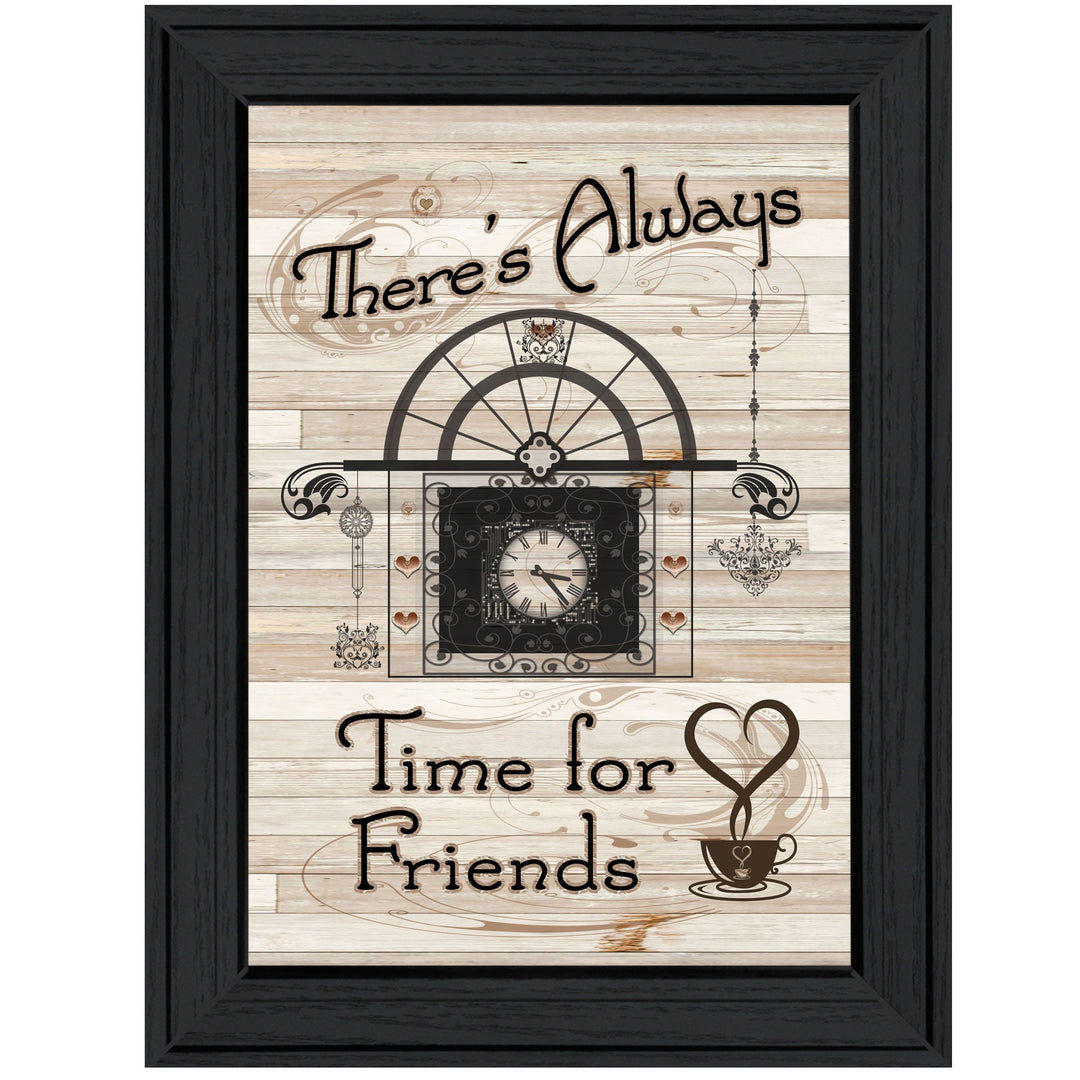 Time For Friends 2 Black Framed Print Wall Art