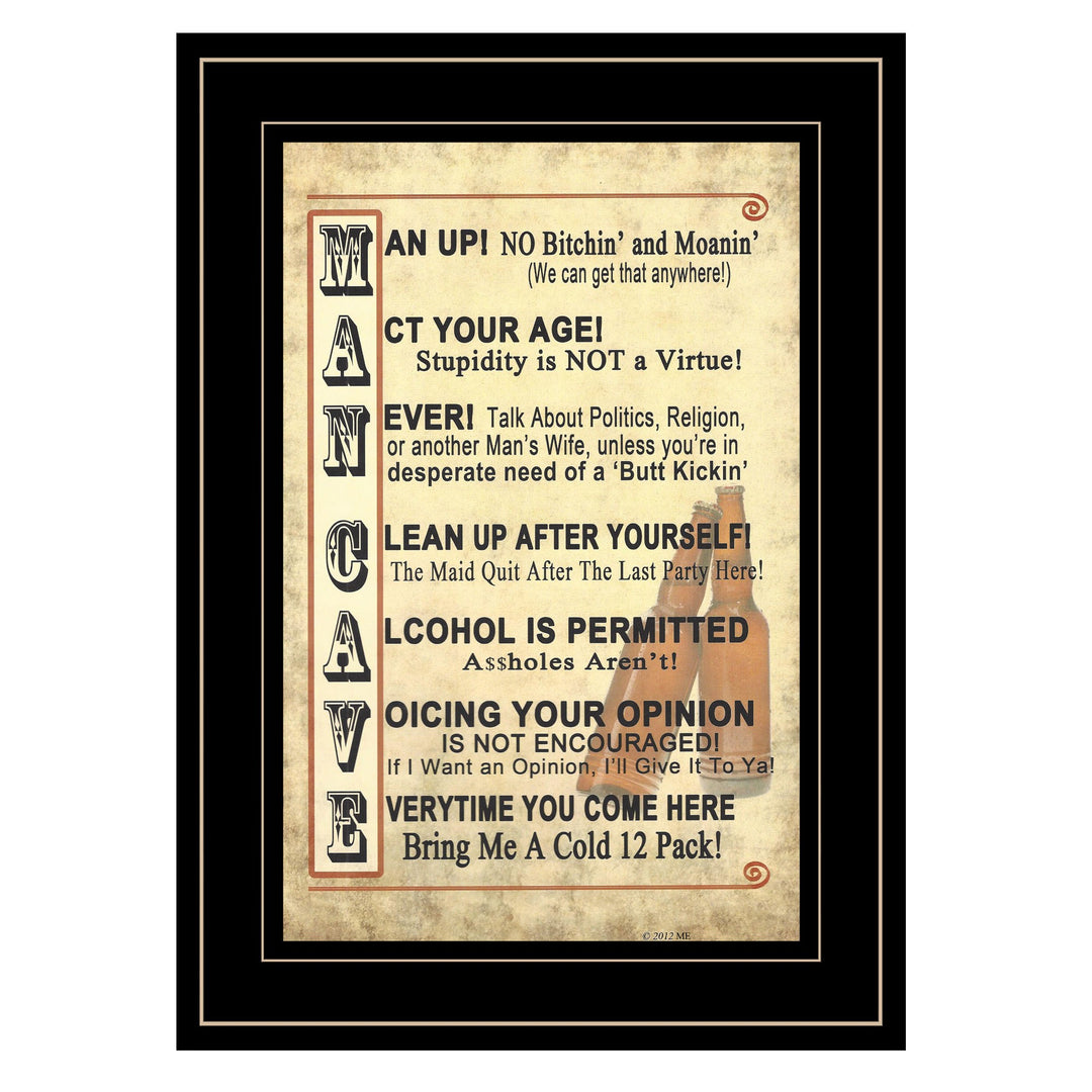 Man Up 1 Black Framed Print Wall Art