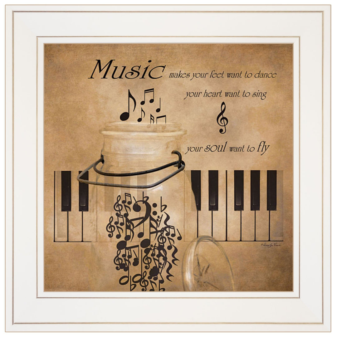 Music 1 White Framed Print Wall Art