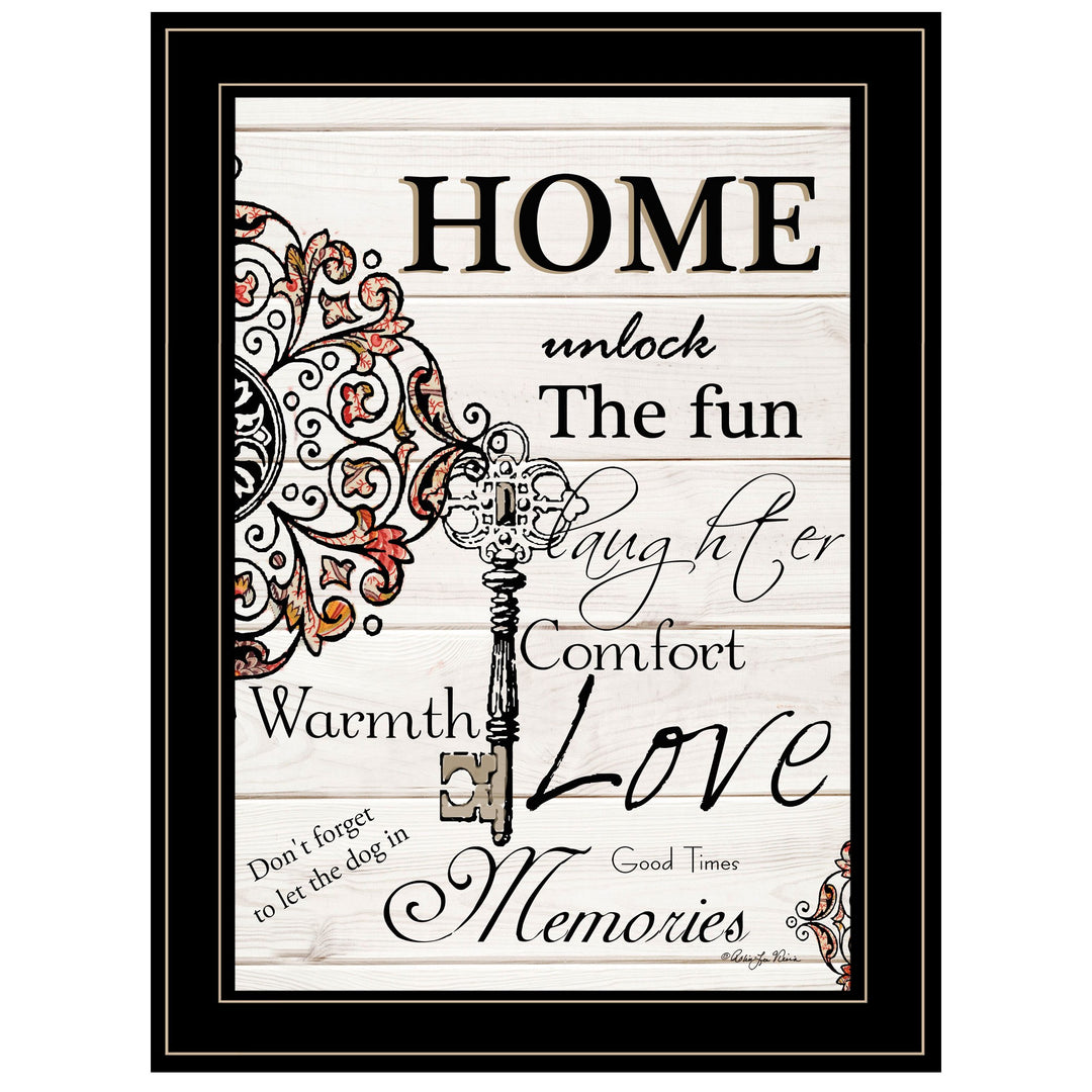 Home Or Laughter 2 Black Framed Print Wall Art