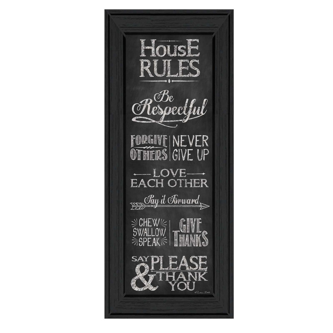 House Rules Black Framed Print Wall Art