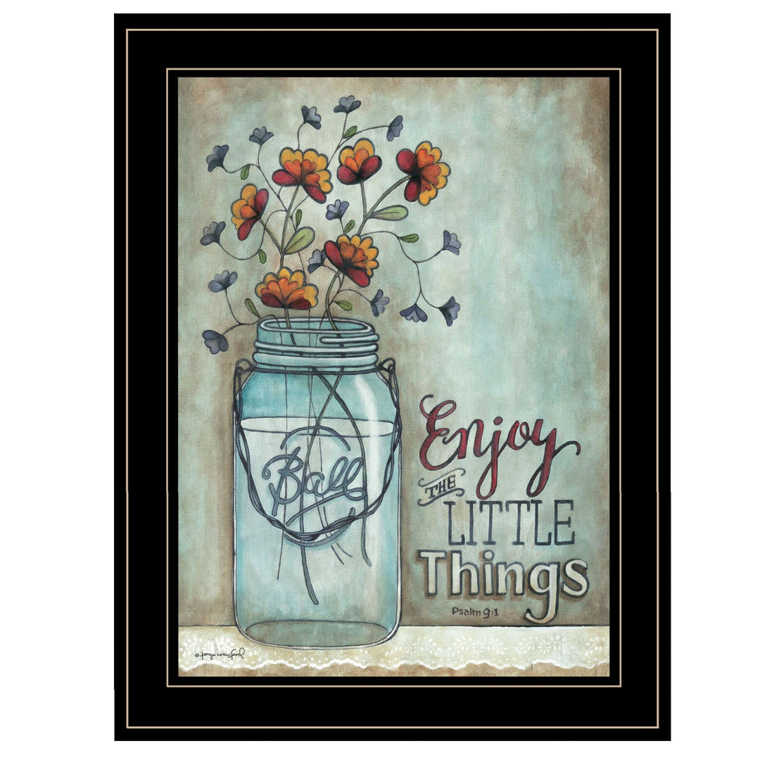 Enjoy The Little Things 2 Black Framed Print Wall Art