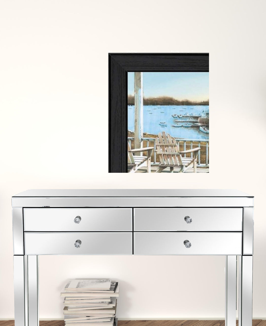 Set Of Two Lake Side Black Framed Print Wall Art