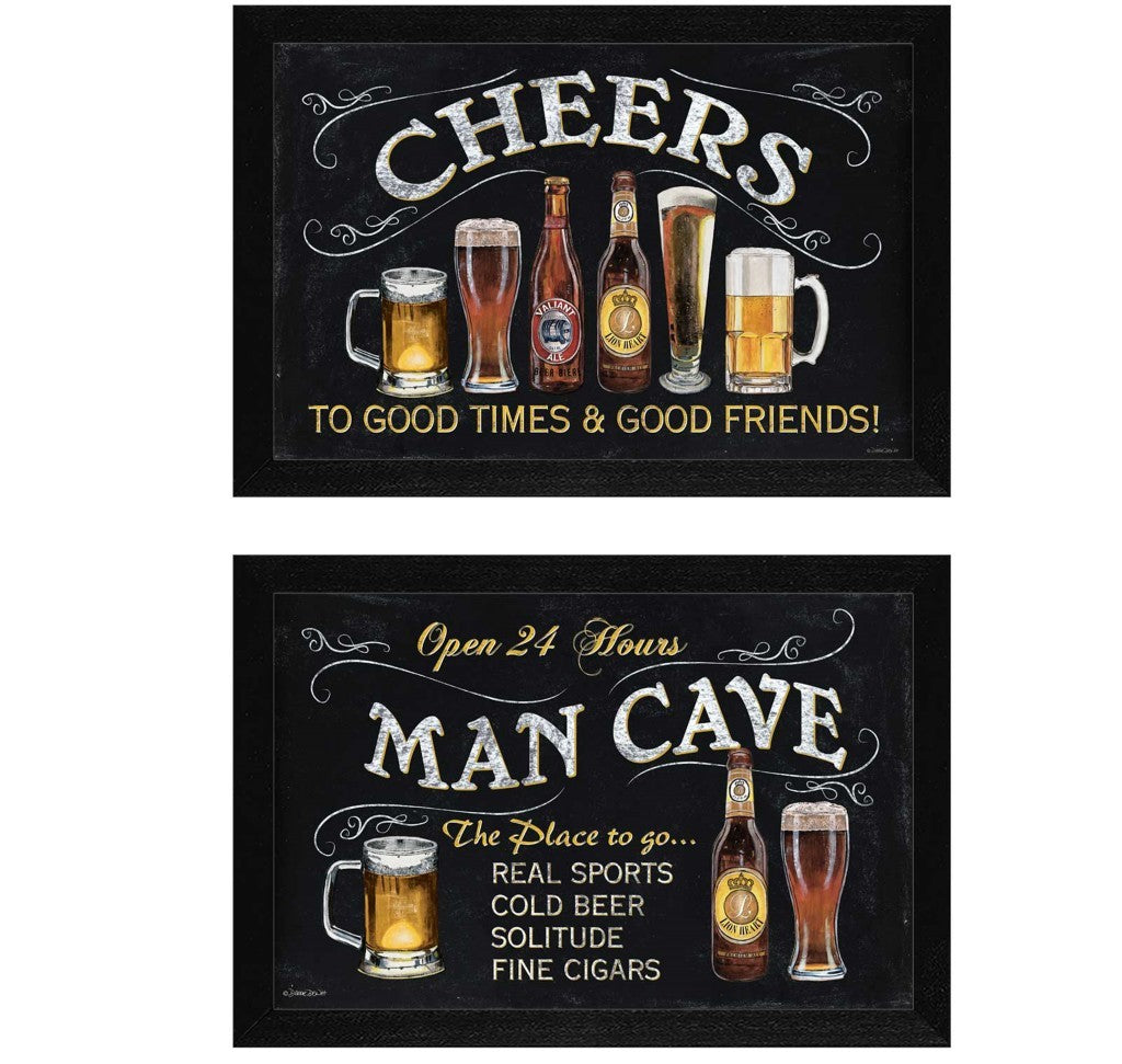 Set Of Two Cheers Black Framed Print Wall Art