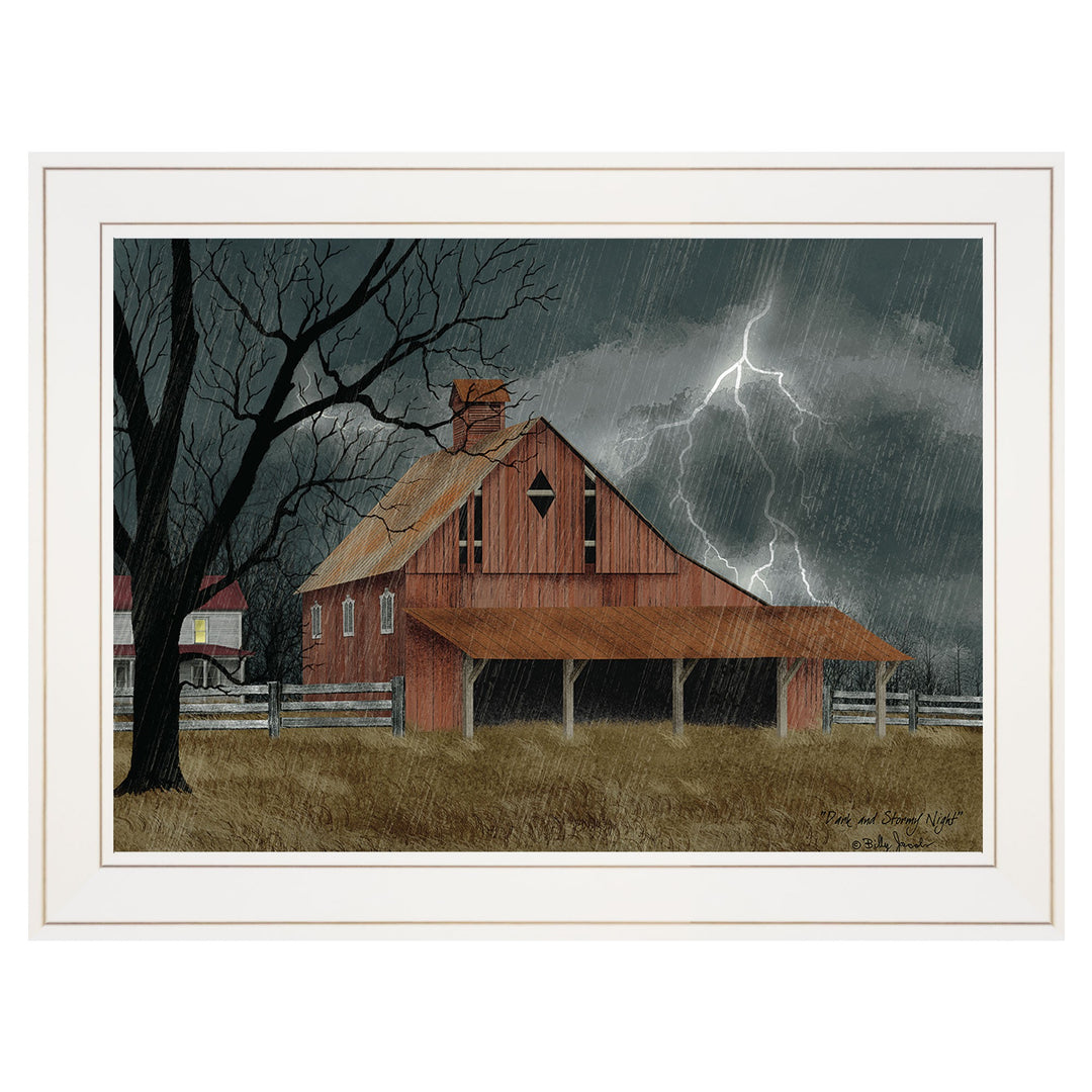 Dark And Stormy Night 2 White Framed Print Wall Art