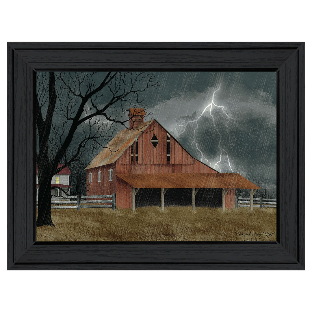 Dark And Stormy Night 3 Black Framed Print Wall Art