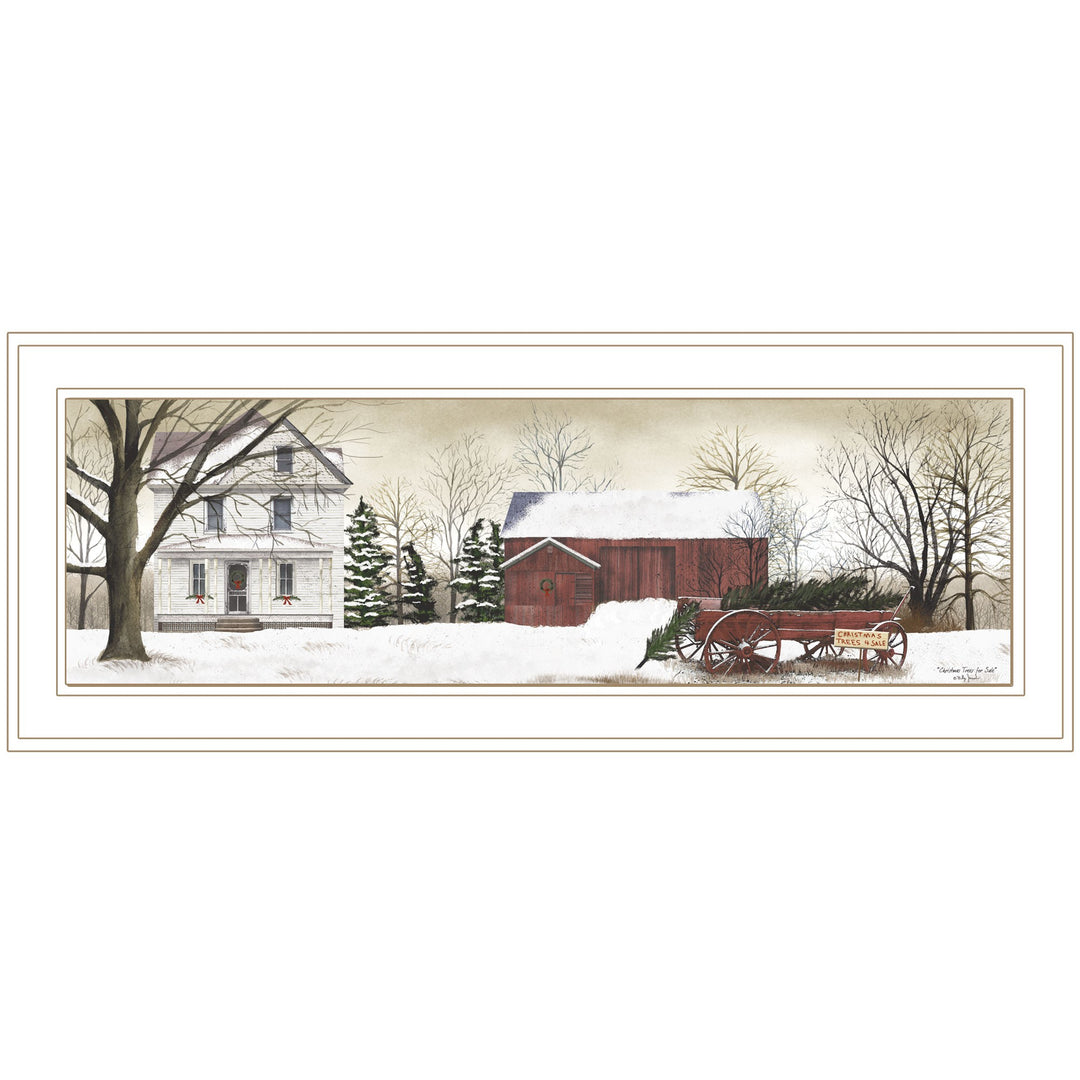 Christmas Trees For Sale 2 White Framed Print Wall Art