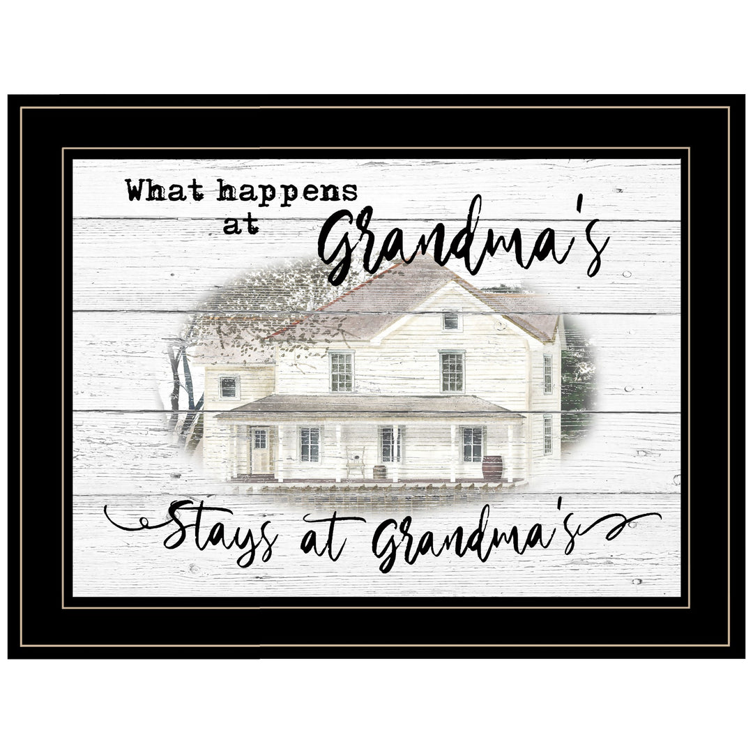 Stays At Grandmas Black Framed Print Wall Art