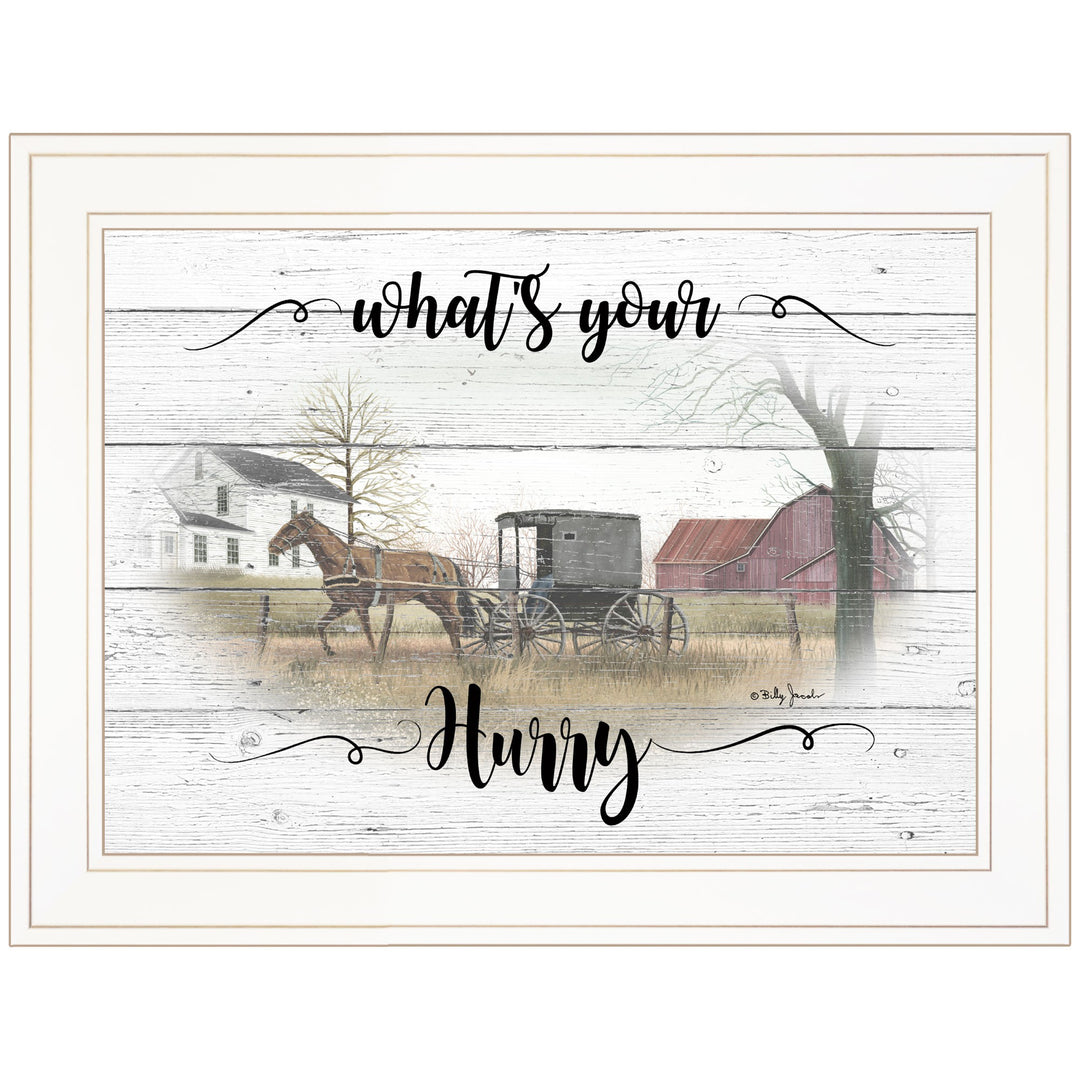 Whats Your Hurry 1 White Framed Print Wall Art