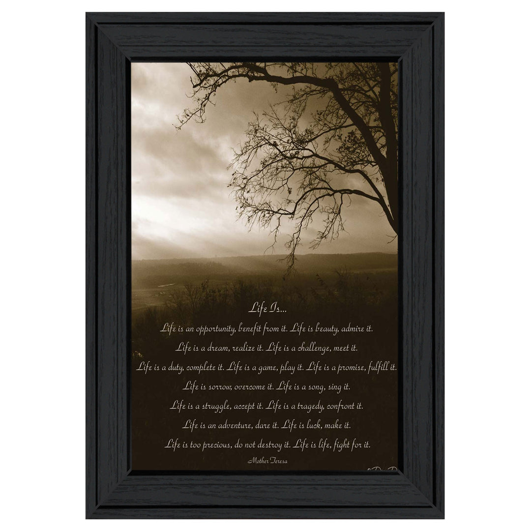 Life Is 3 Black Framed Print Wall Art