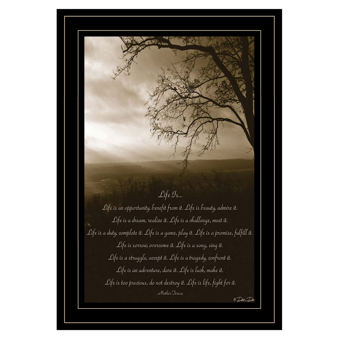 Life Is 4 Black Framed Print Wall Art