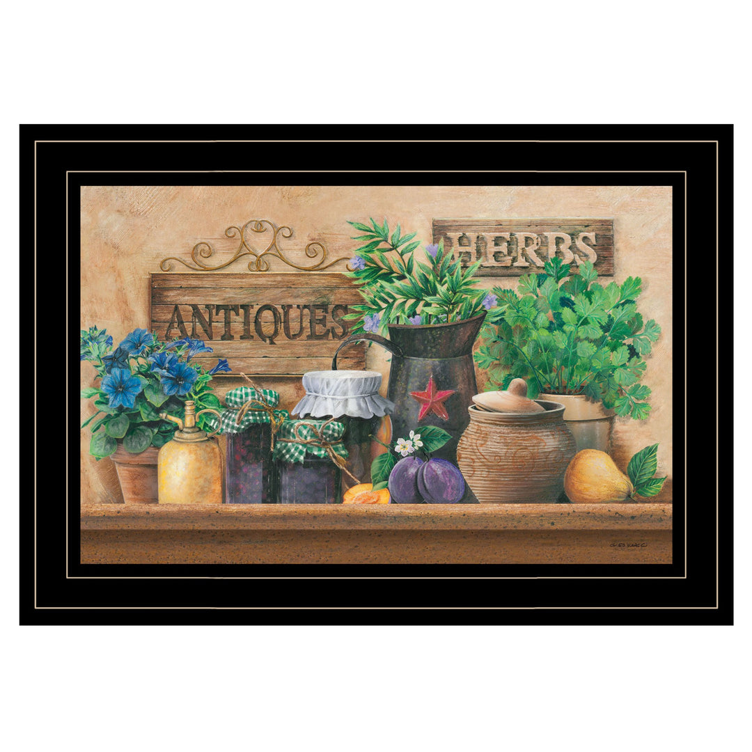 Antiques And Herbs 2 Black Framed Print Wall Art