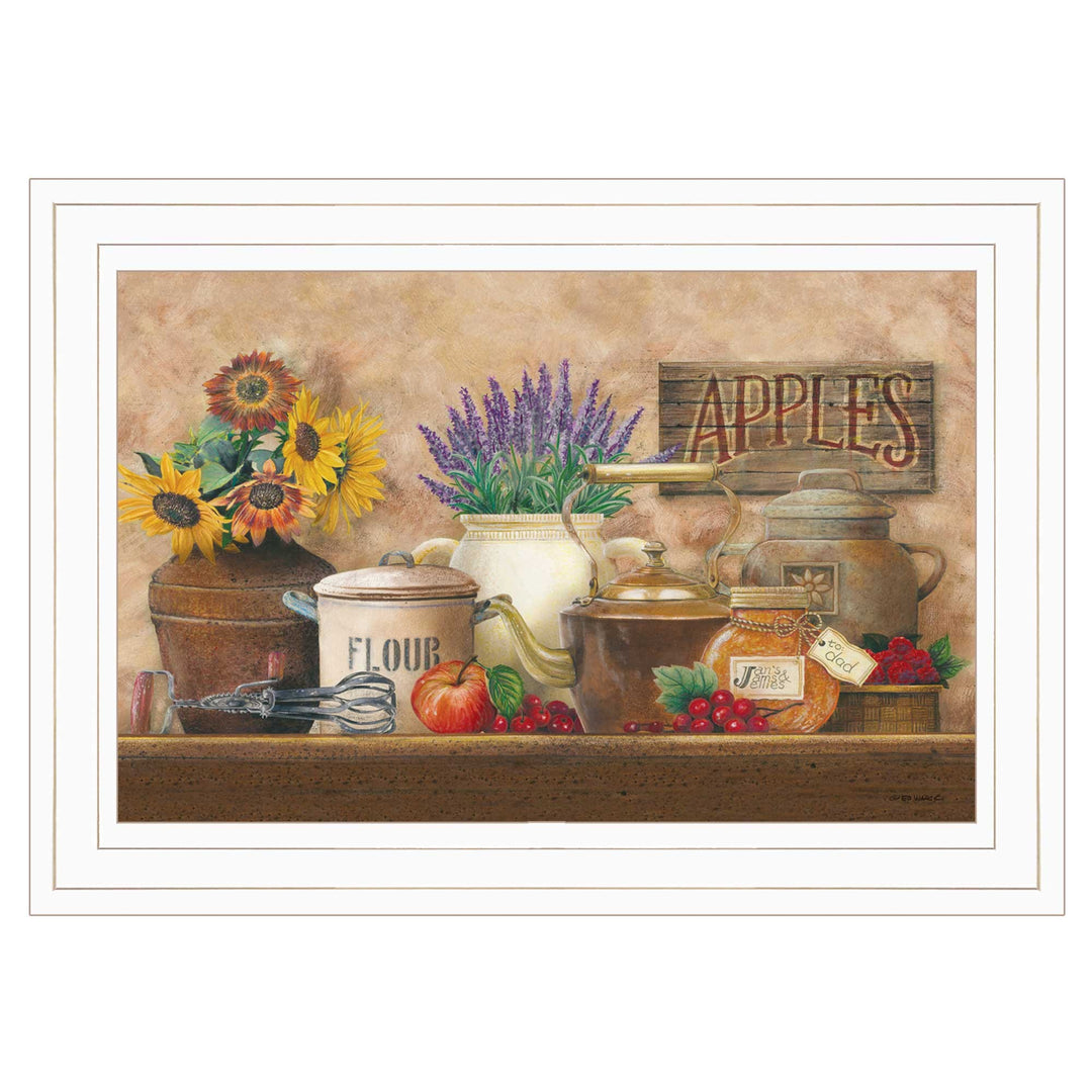 Antique Kitchen 1 White Framed Print Wall Art