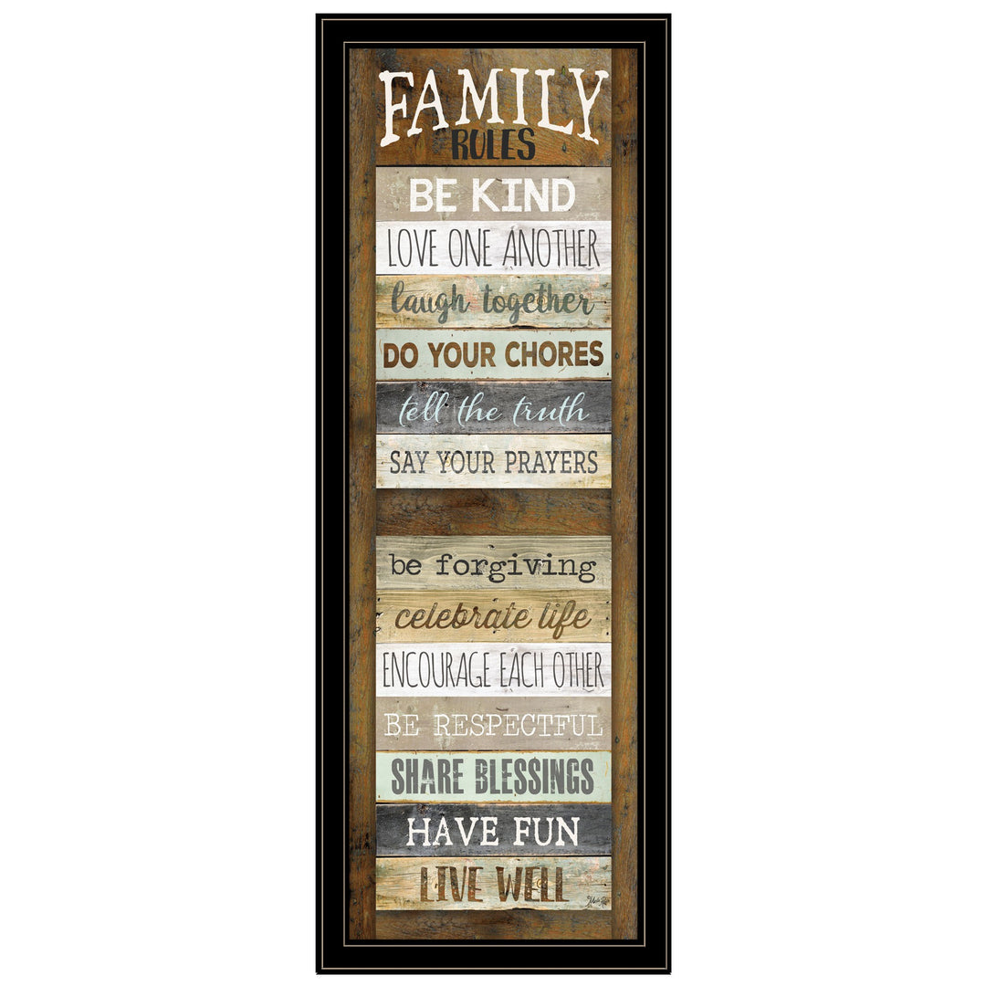 Family Rules Shutter 4 Black Framed Print Wall Art