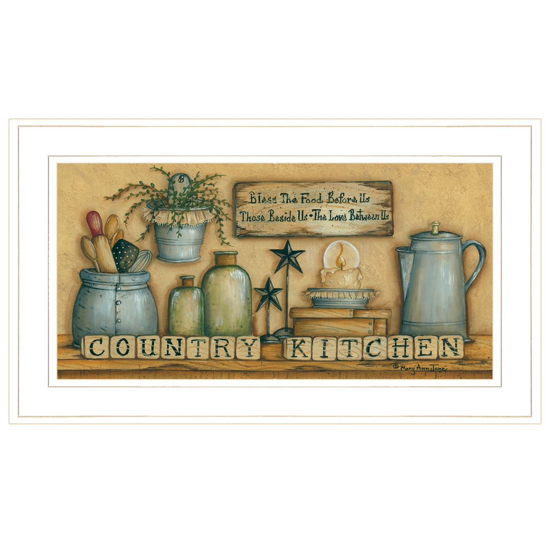 Country Kitchen 5 White Framed Print Wall Art