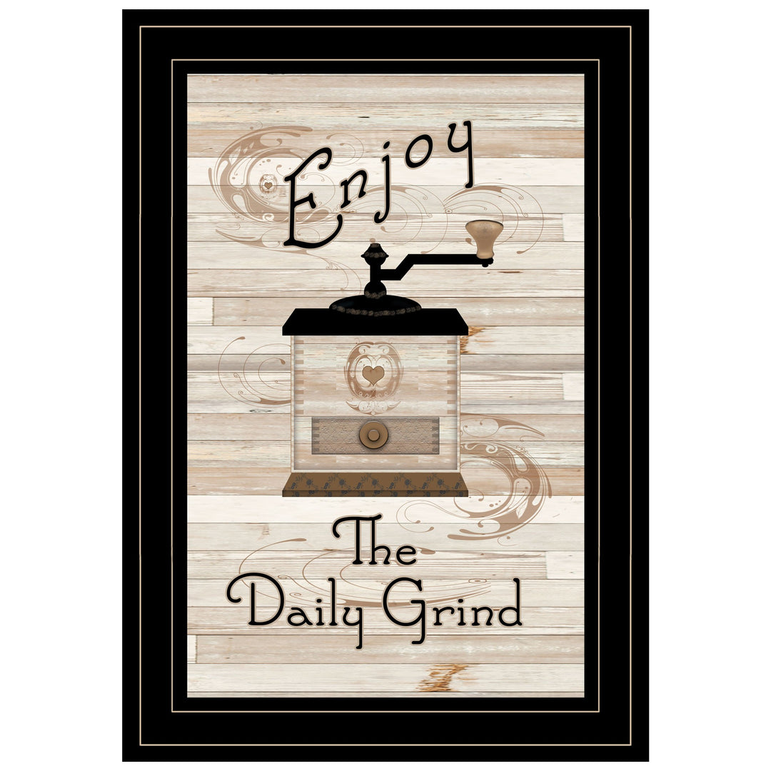 Enjoy The Daily Grind 2 Black Framed Print Wall Art