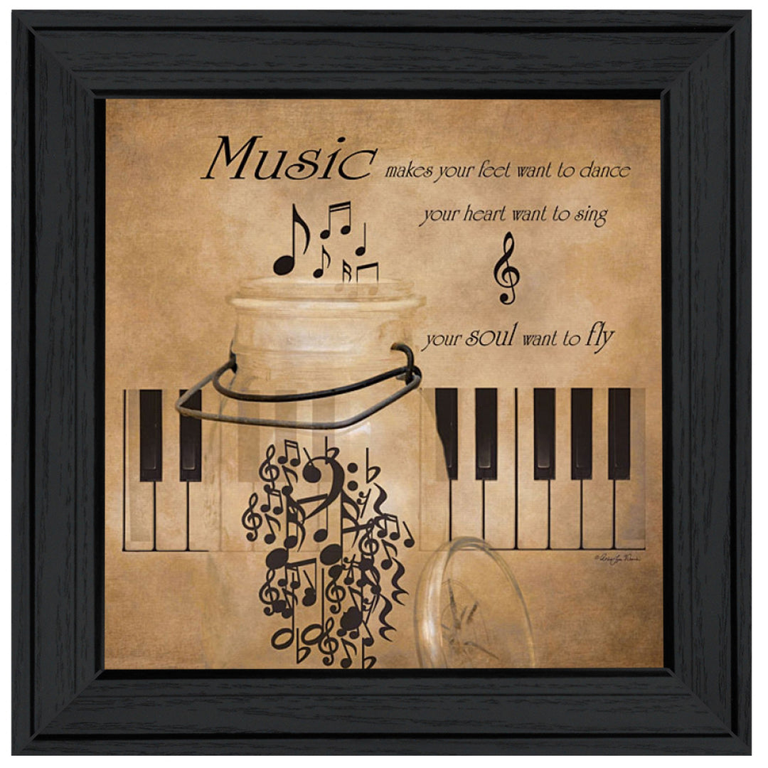 Music 3 Black Framed Print Wall Art